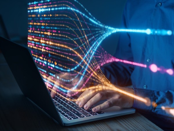 data abstract background hands